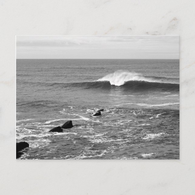 Postal Wave perfecta California Coast Black & White (Anverso)