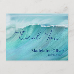 Postal Wave Scene Summer Blue Gracias
