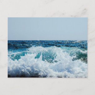 Postal Wave Wave Wave Sea Surf Beach Water Fantastic Blue