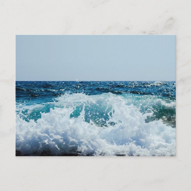 Postal Wave Wave Wave Sea Surf Beach Water Fantastic Blue (Anverso)