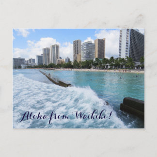 Postal Waves Waikiki Beach Honolulu Hawaii Océano Pacífic
