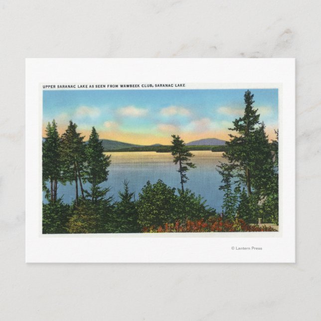 Postal Wawbeek Club Vista del Alto Lago Saranac (Anverso)