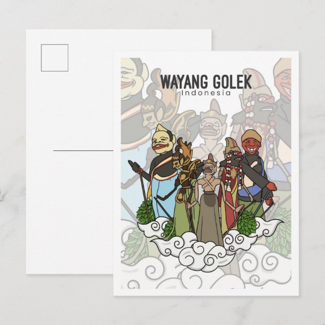 Postal Wayang Golek Viajes a Java Occidental Indonesia (Anverso / Reverso)