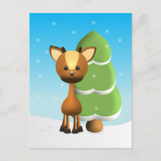 Postal Wayne Deer en la nieve