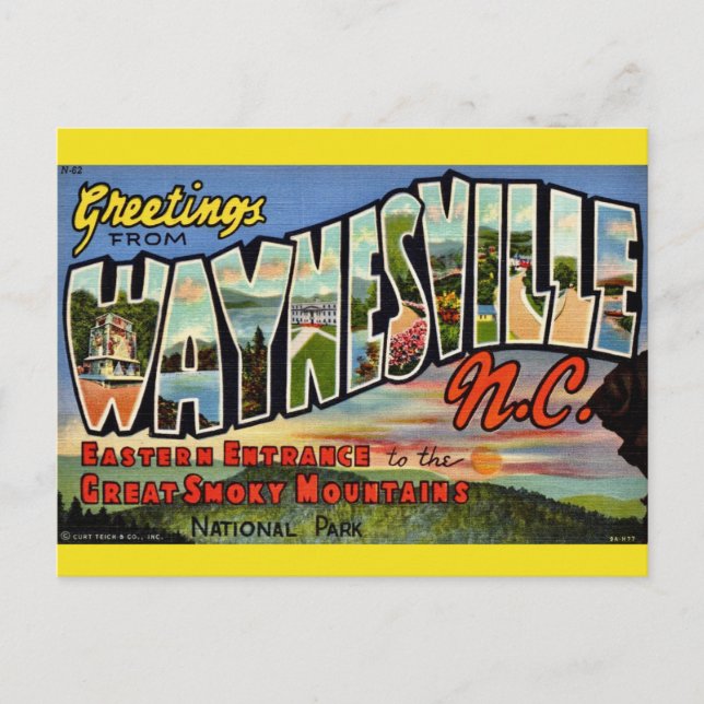 Postal Waynesville Great Smoky Mountains (Anverso)
