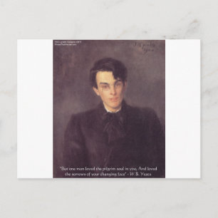 Postal WB Yeats "Alma de peregrino" Cita de amor regalos 