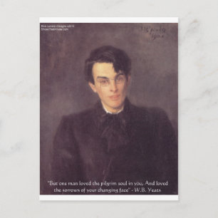 Postal WB Yeats "Alma de peregrino" Cita de amor regalos 