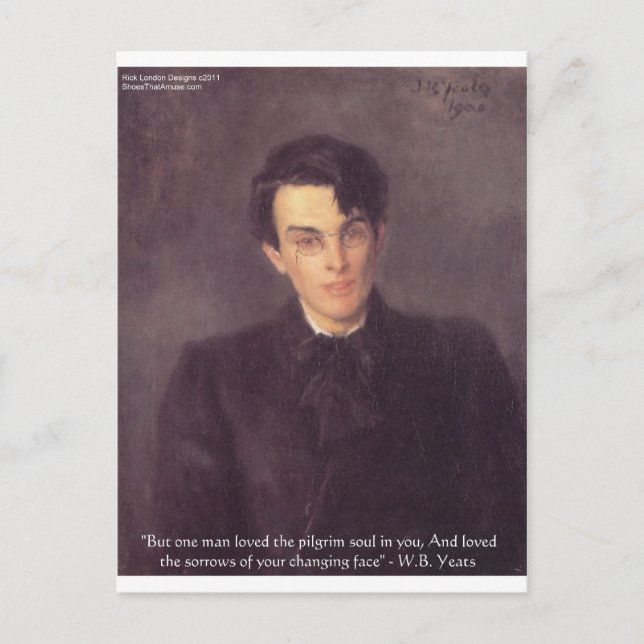 Postal WB Yeats "Alma de peregrino" Cita de amor regalos  (Anverso)