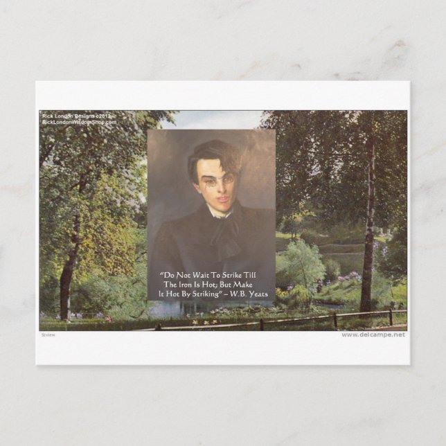 Postal WB Yeats "Strike Hot Iron" Cita Tees Regalos Etc (Anverso)