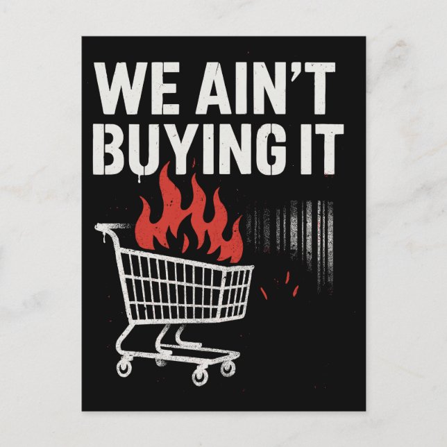 Postal We Ain’t Buying It Protest Design (Anverso)