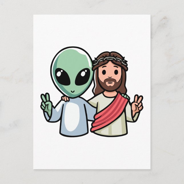 Postal We come in peace (Anverso)