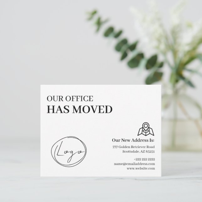 Postal We Have Moved Office Business Address Change (Anverso de pie)