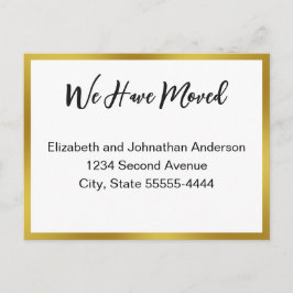 Postal We Have Moved Script White Moving Announcement