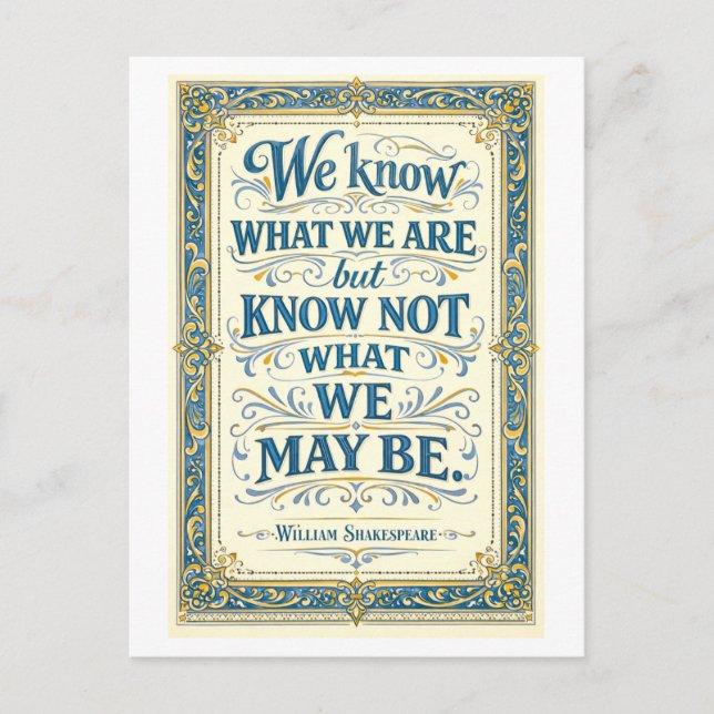 Postal "We Know What We Are" Shakespeare (Anverso)