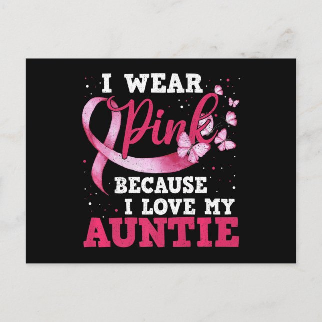 Postal Wear Pink I Love My Auntie Breast Cancer Awareness (Anverso)