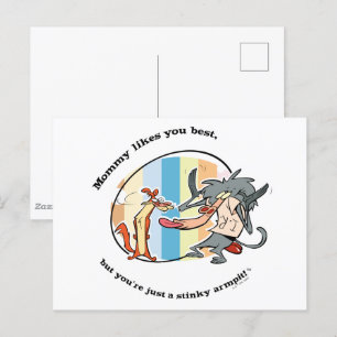 Postal Weasel y Baboon "Mamá te gusta más"