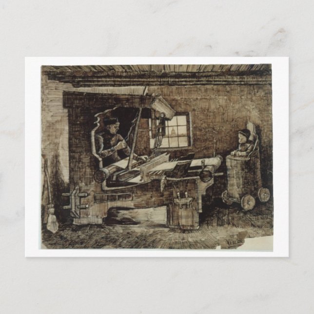 Postal Weaver con el bebé en el alto presidente Van Gogh  (Anverso)