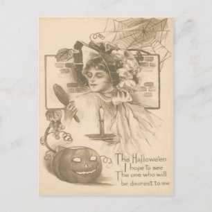 Postal Web de Araña de Velas con Linterna Jack O' Lantern