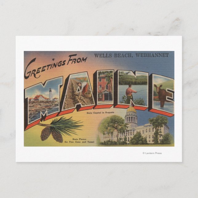 Postal Webhannet, Maine (Wells Beach) (Anverso)