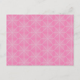 Postal Webs de araña de Halloween en rosa y blanco