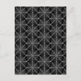 Postal Webs de arañas de Halloween en blanco y negro