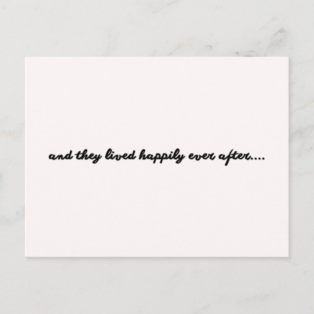 Postal Wedding card - and they lived happily ever after (Anverso)