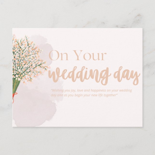 Postal Wedding Cards- Elegant Floral Wedding Congratulati (Anverso)