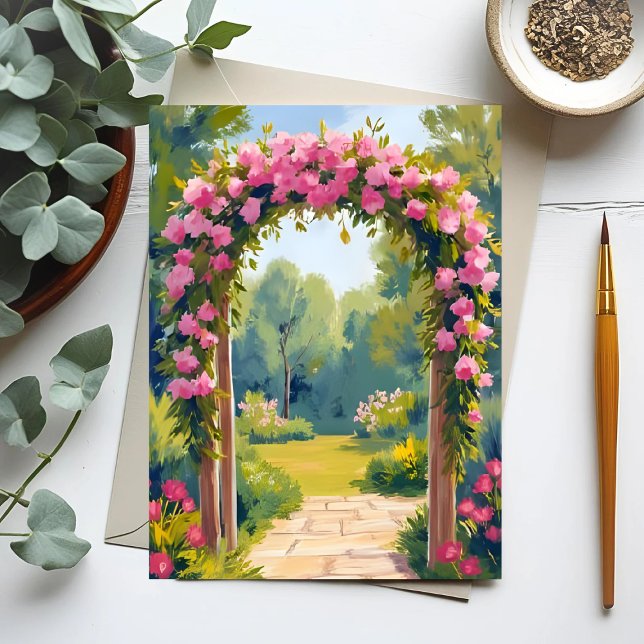 Postal Wedding Flower Arch | Watercolor Marriage Painting (Subido por el creador)