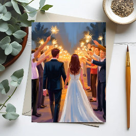 Postal Wedding Sparklers | Marriage Celebration Painted