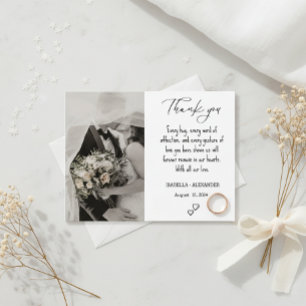 Postal Wedding Thank You Card, Wedding Photo Thank