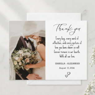 Postal Wedding Thank You Card, Wedding Photo Thank