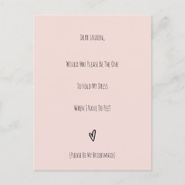 Postal Wedding Will You Be My Bridesmaid Invitation Card