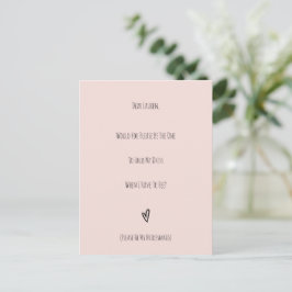 Postal Wedding Will You Be My Bridesmaid Invitation Card