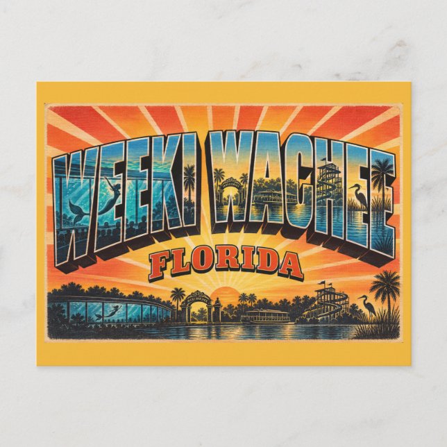 Postal Weeki Wachee Springs Florida Espectáculo de Sirena (Anverso)