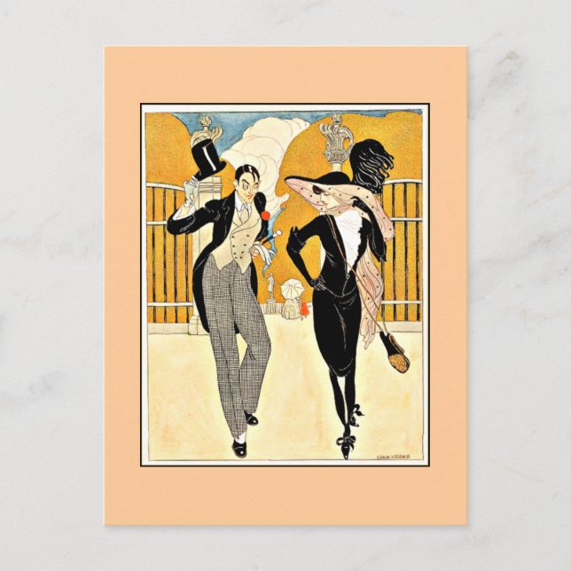 Postal Wegener - Una pareja elegante, años 20 (Anverso)