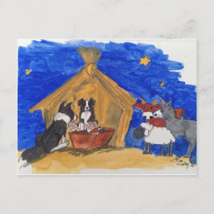 Postal Weihnachten bei Familie Hund