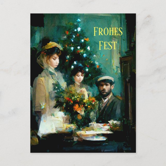 Postal Weihnachten im Familienkreis. Impressionistisch (Anverso)