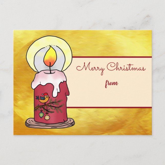 Postal Weihnachten mit Kerze Postkarte (Anverso)