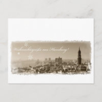 Weihnachtsgrüße aus Hamburg, Weihnachtskarte, edel