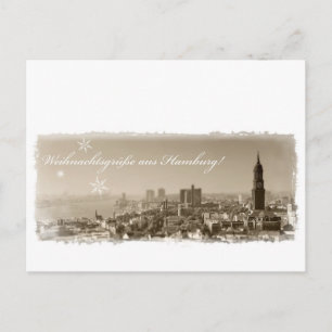 Postal Weihnachtsgrüße aus Hamburg, Weihnachtskarte, edel