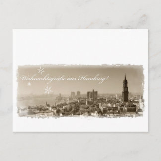 Postal Weihnachtsgrüße aus Hamburg, Weihnachtskarte, edel