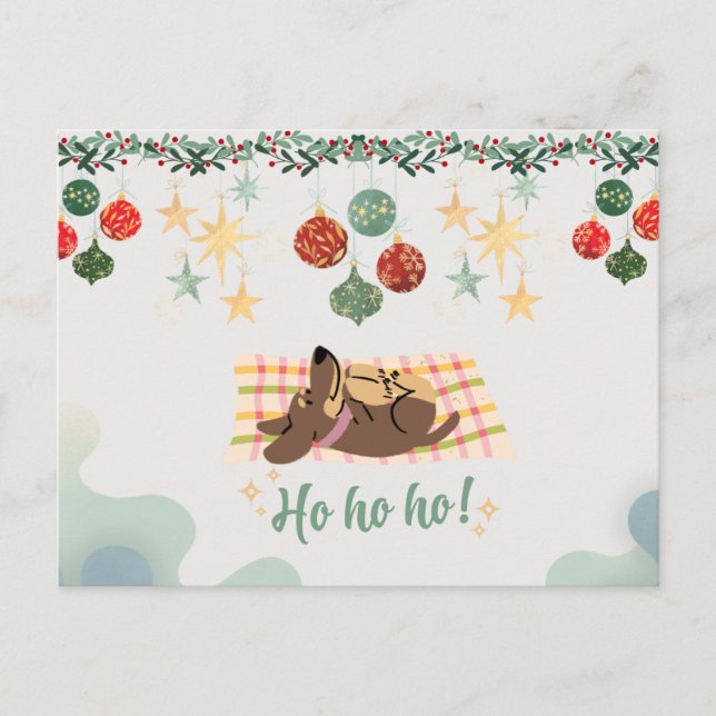 Postal Weihnachtskarte Hund (Anverso)