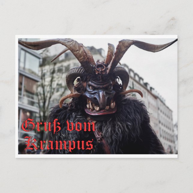Postal Weihnachtskarte mit Krampus Gruß (Anverso)