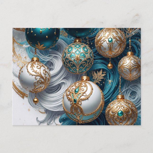 Postal Weihnachtskarte Postkarte mit luxuriösen Ornamente (Anverso)
