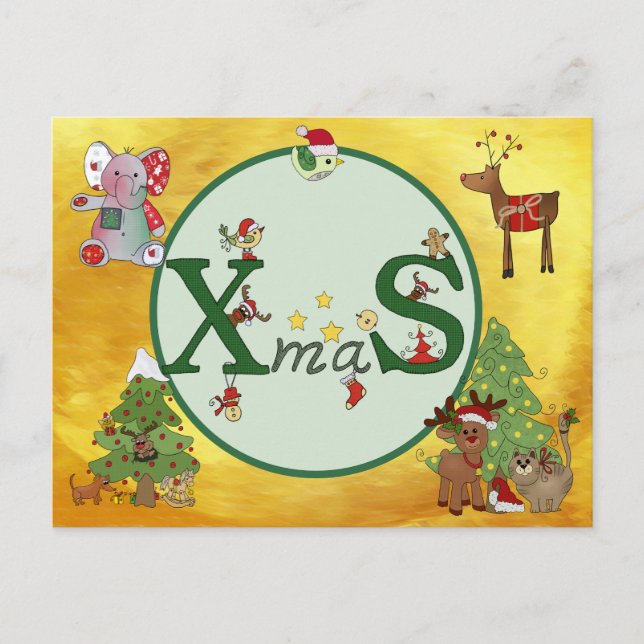 Postal Weihnachtskolage Postkarte (Anverso)