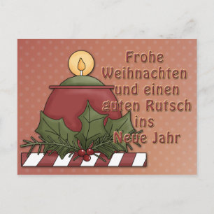 Postal Weihnachtsmotiv mit Kerze