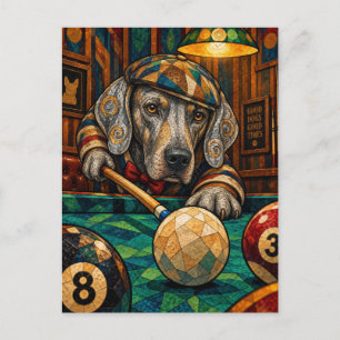 Postal Weimaraner, mosaico geométrico