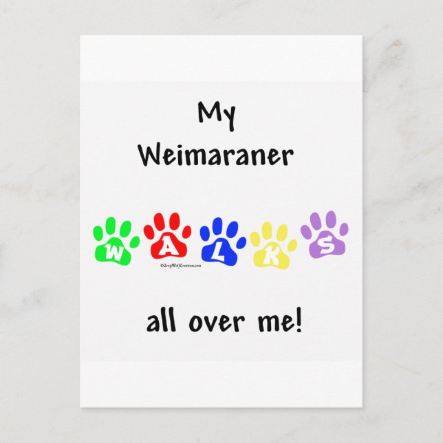 Postal Weimaraner Walks (Anverso)