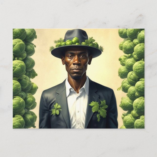Postal Weird Brussels Sprouts Man (Anverso)