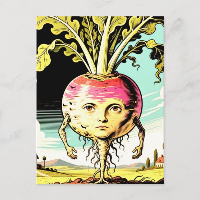 Postal Weird Vegetable Man: Mr. Rutabaga (Anverso)
